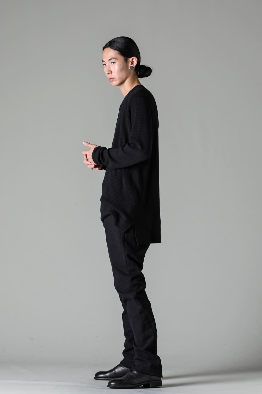 Knit long sleeve cotton / cashmere Black