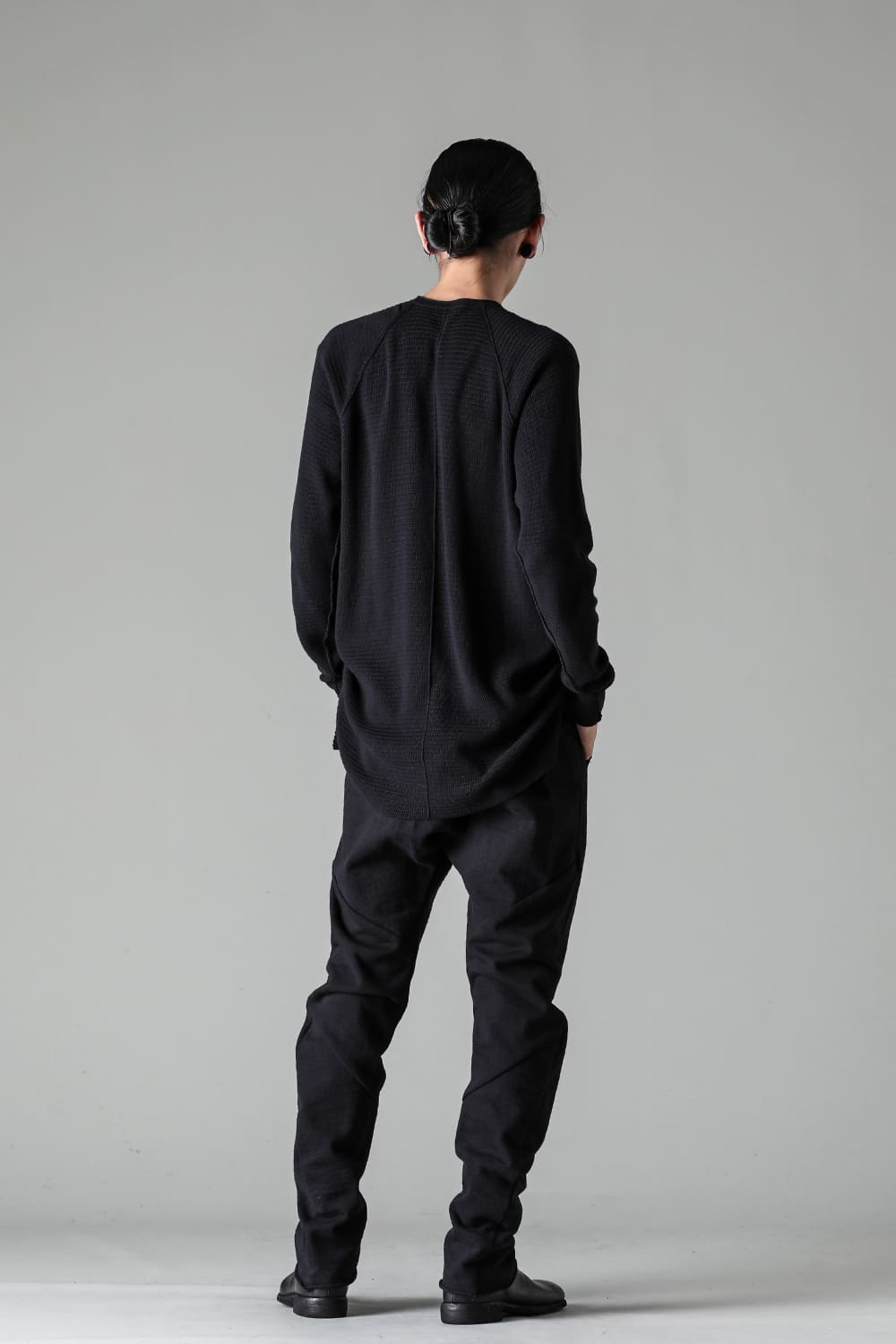 Knit long sleeve cotton / cashmere Black