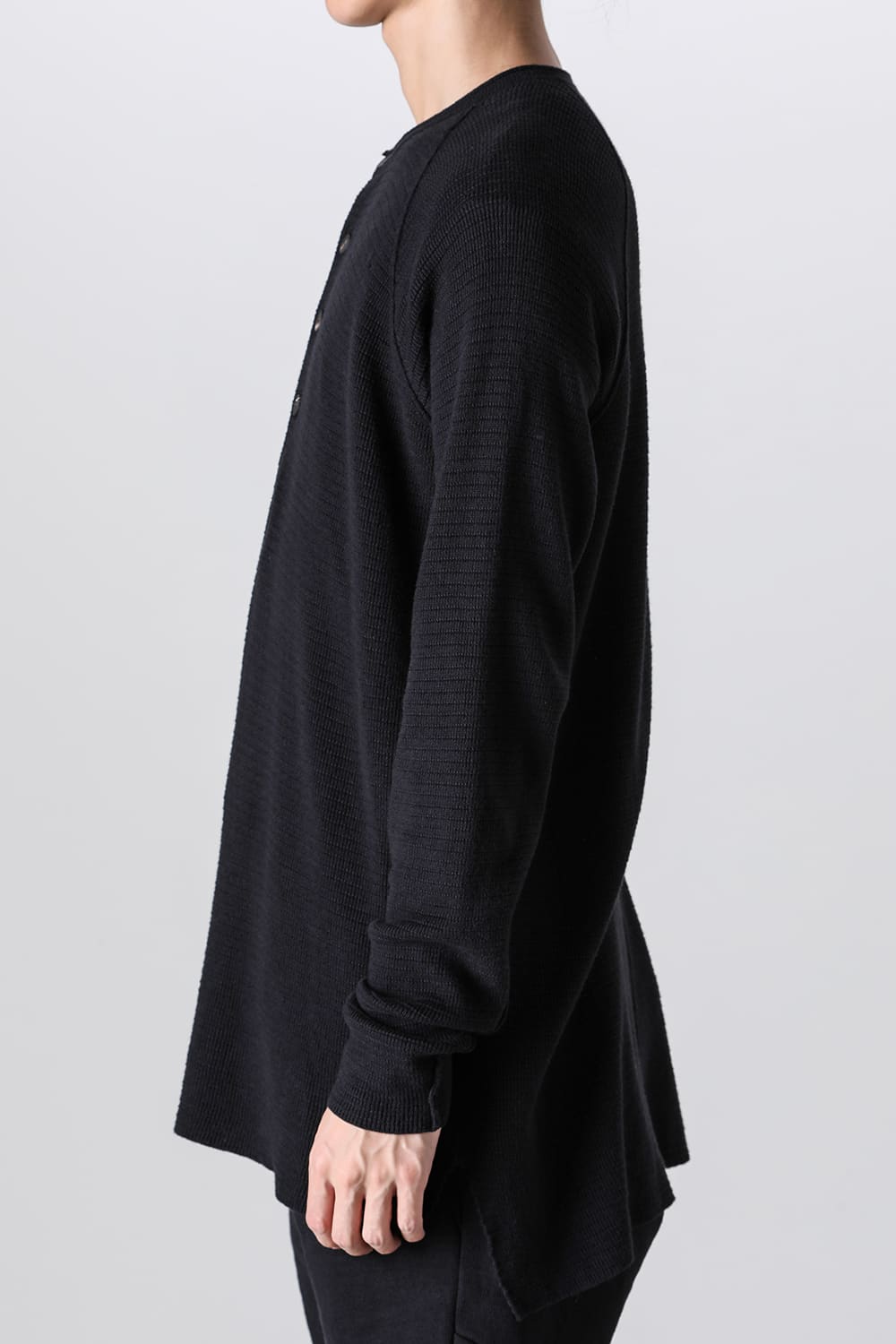 Knit long sleeve cotton / cashmere Black