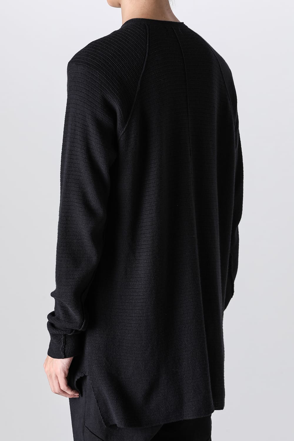 Knit long sleeve cotton / cashmere Black