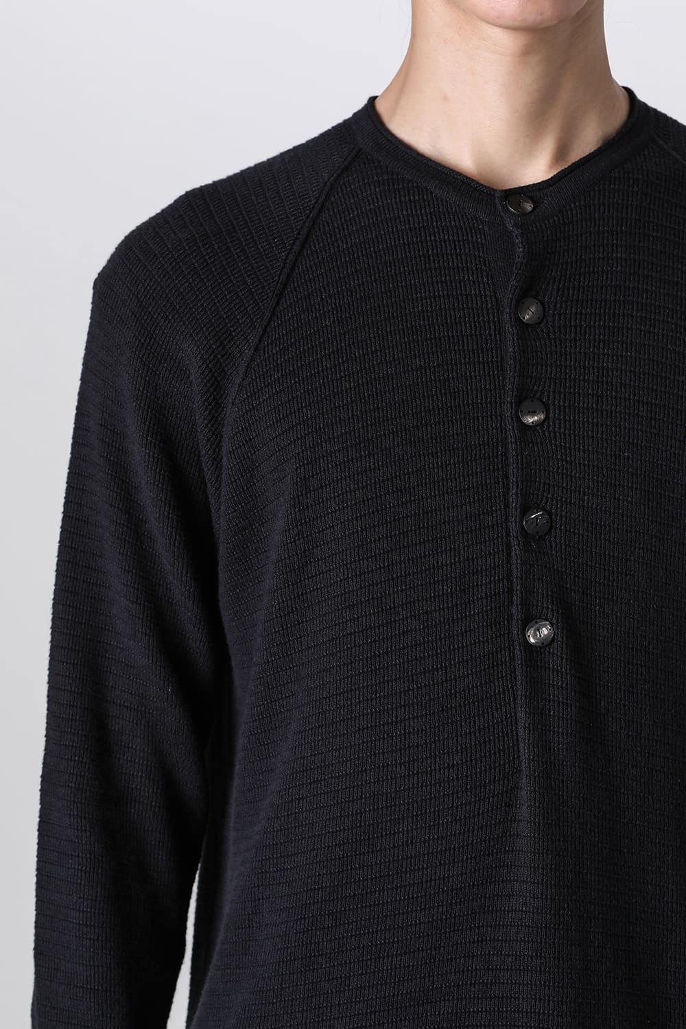 Knit long sleeve cotton / cashmere Black