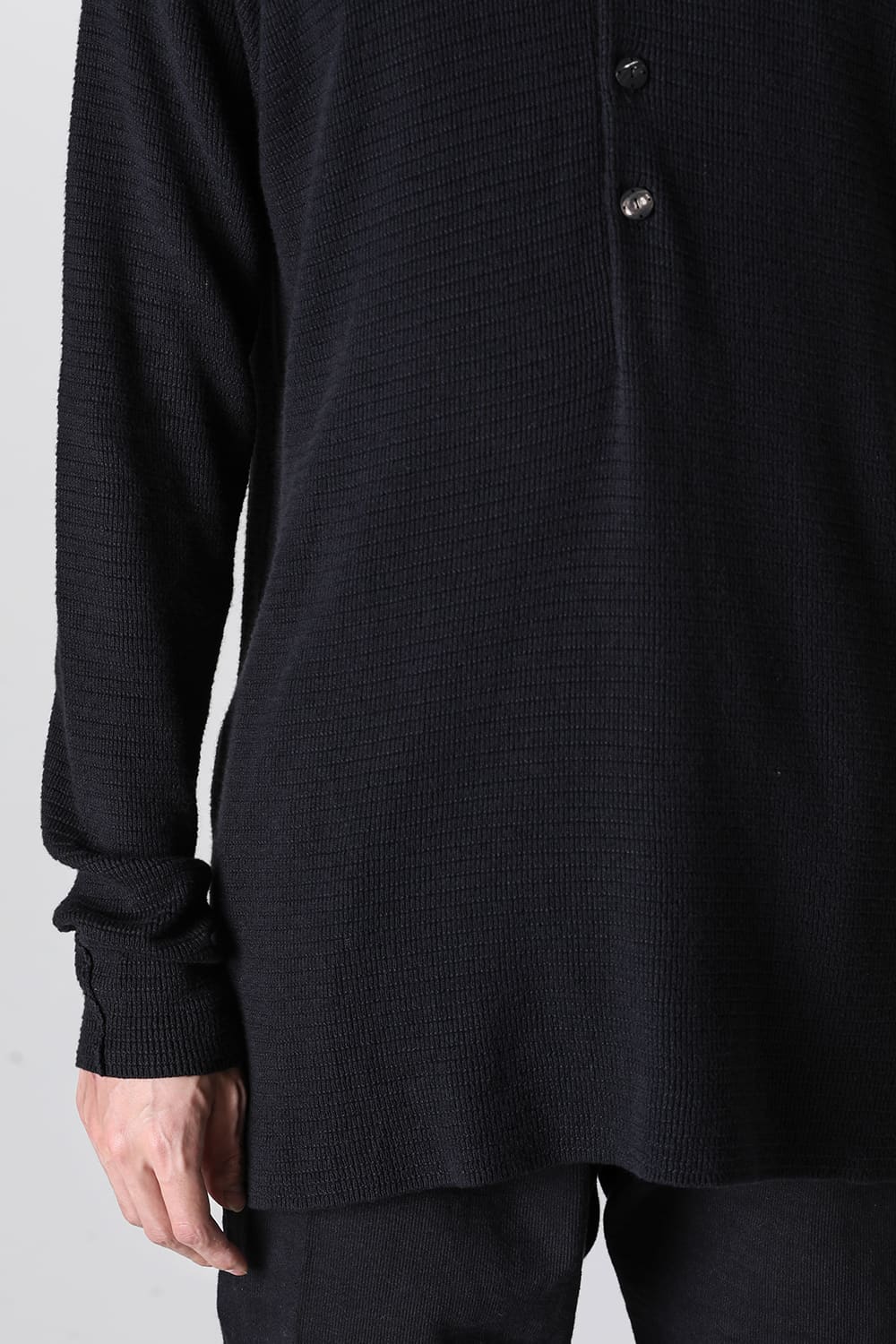 Knit long sleeve cotton / cashmere Black