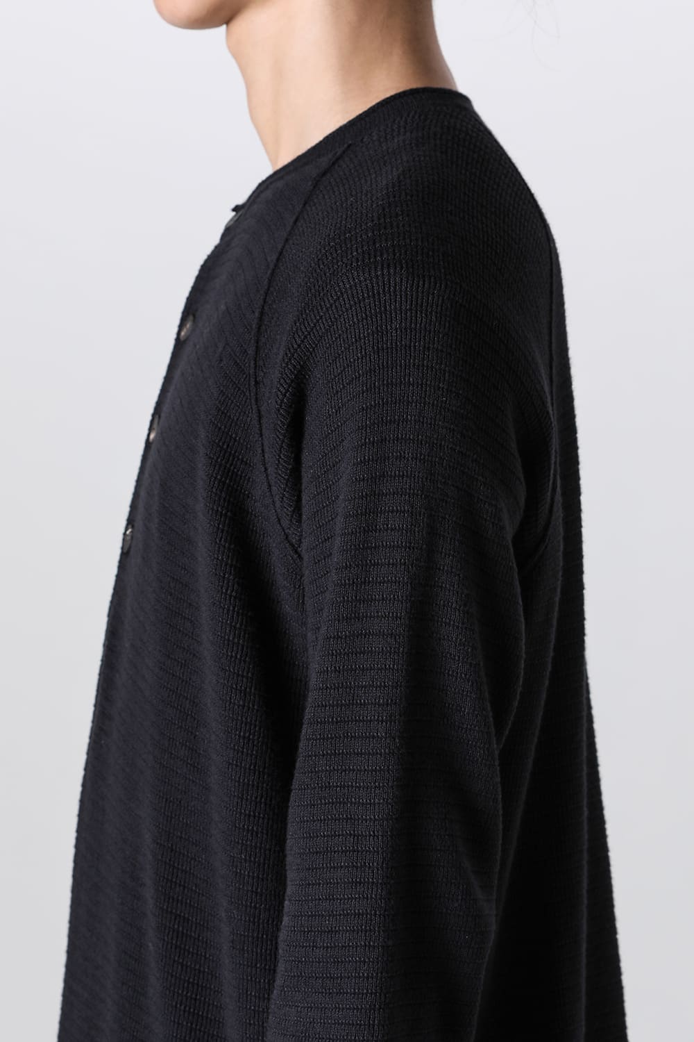 Knit long sleeve cotton / cashmere Black