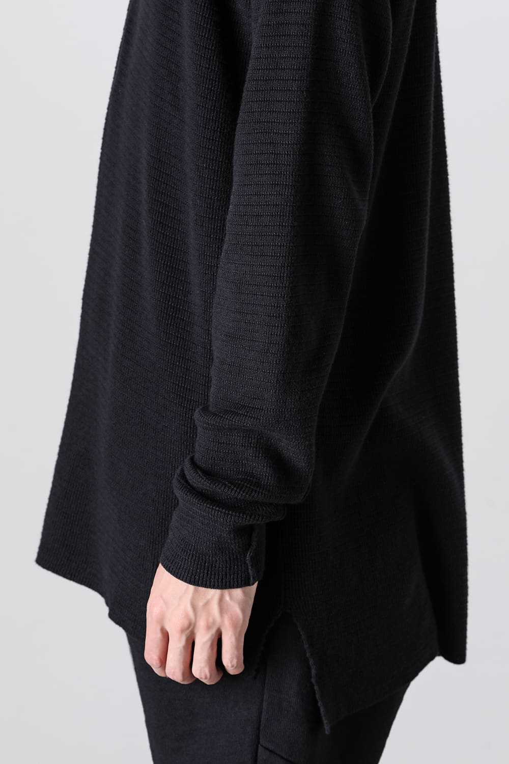 Knit long sleeve cotton / cashmere Black