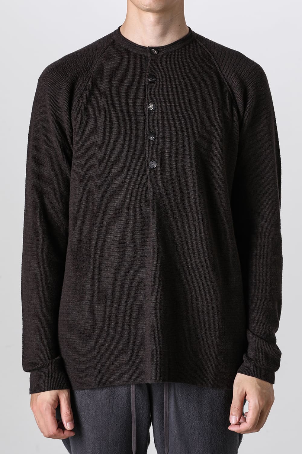 Knit long sleeve cotton / cashmere Chocolate