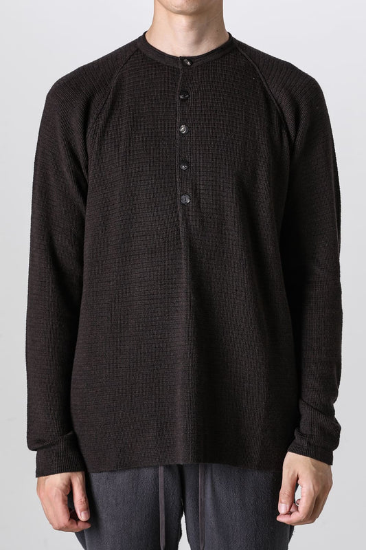 Knit long sleeve cotton / cashmere Chocolate