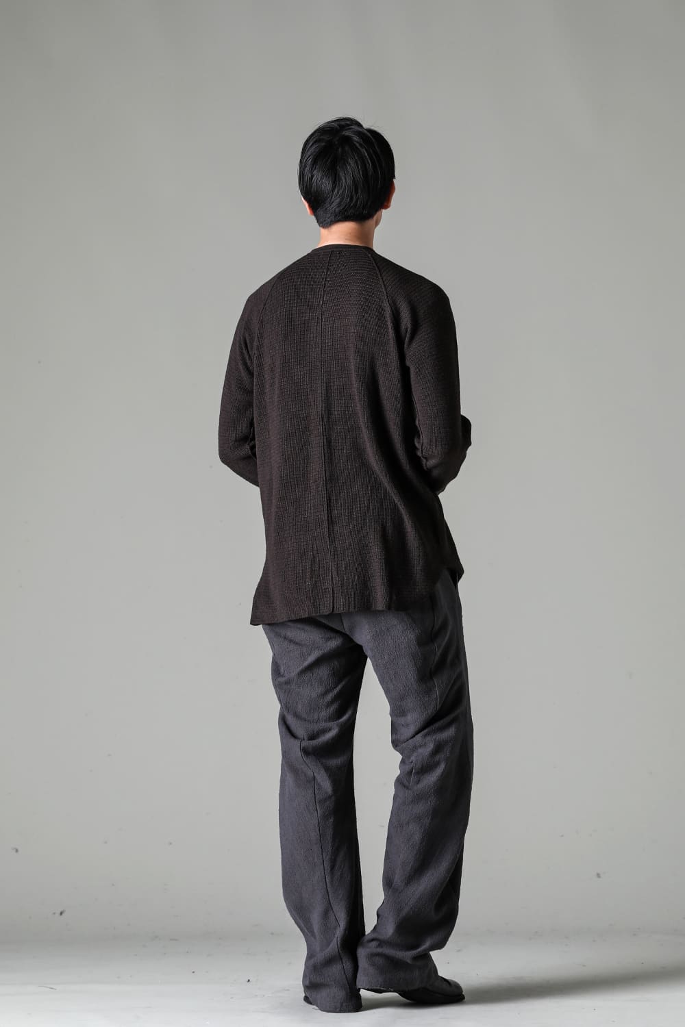 Knit long sleeve cotton / cashmere Chocolate