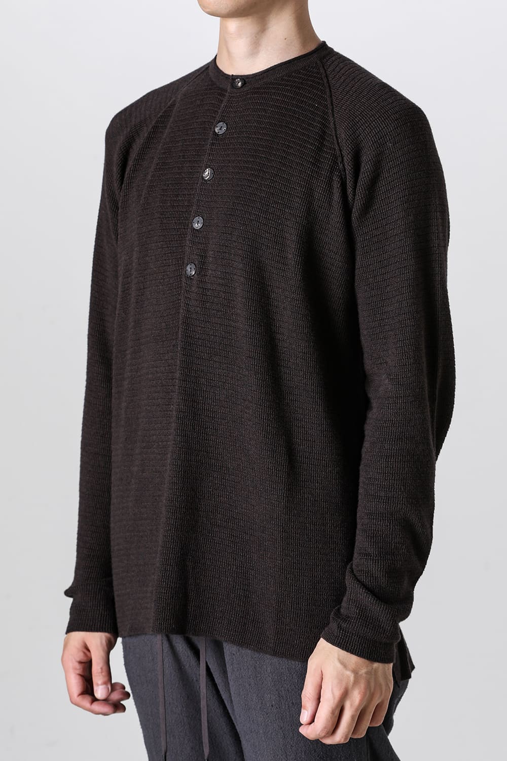 Knit long sleeve cotton / cashmere Chocolate