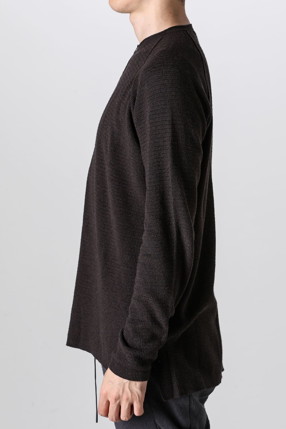 Knit long sleeve cotton / cashmere Chocolate