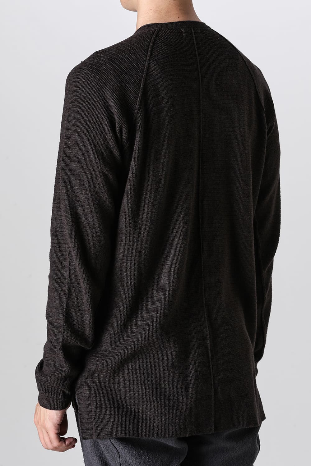 Knit long sleeve cotton / cashmere Chocolate