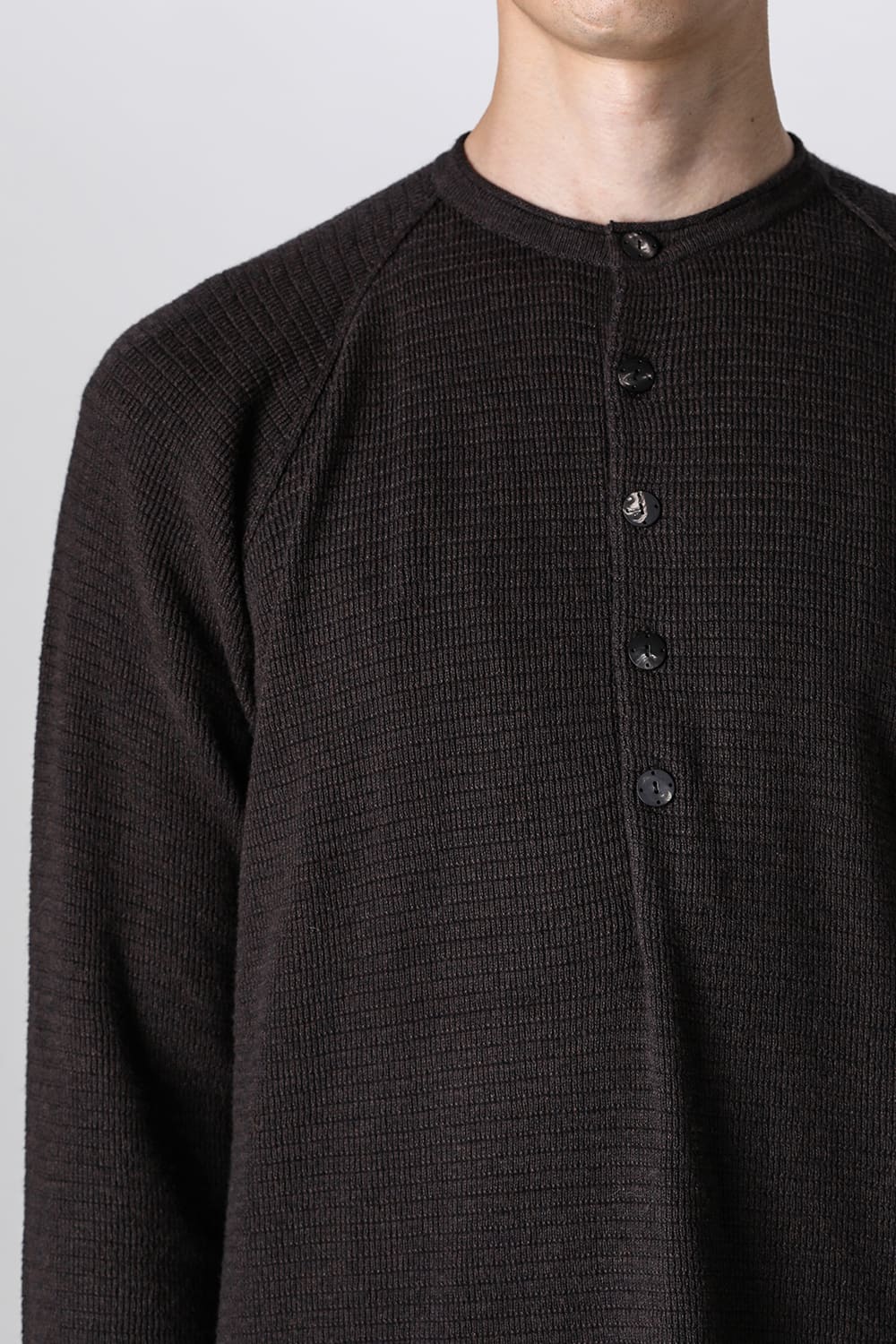 Knit long sleeve cotton / cashmere Chocolate