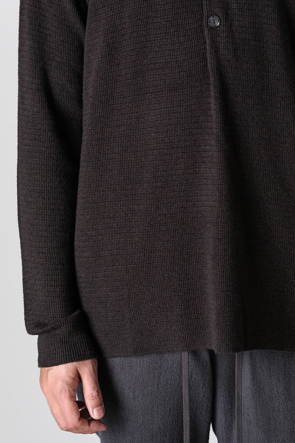 Knit long sleeve cotton / cashmere Chocolate