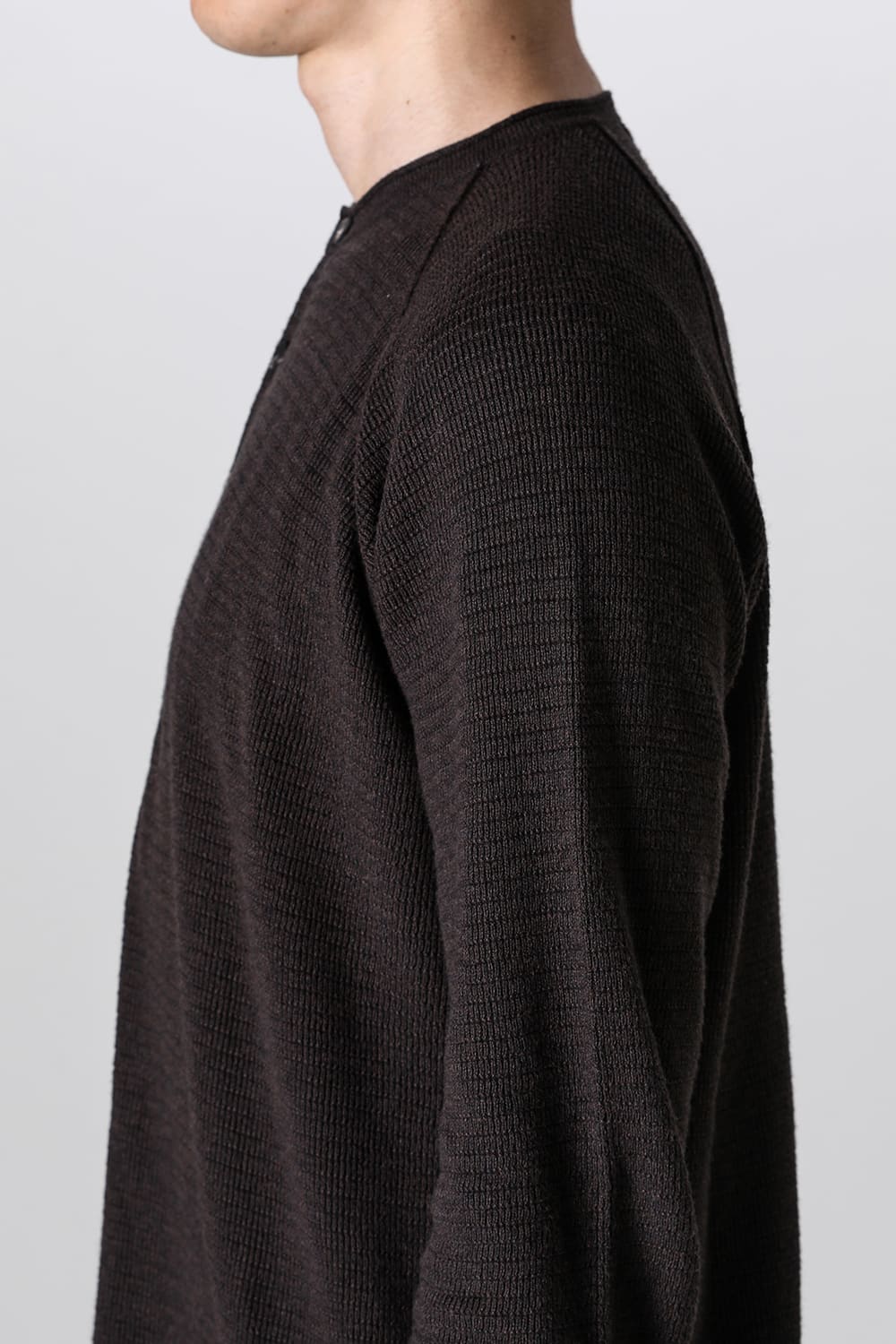 Knit long sleeve cotton / cashmere Chocolate