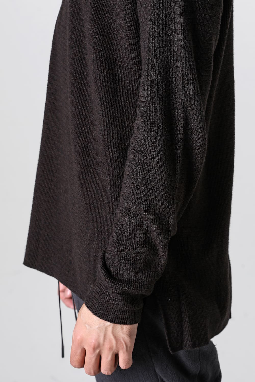 Knit long sleeve cotton / cashmere Chocolate