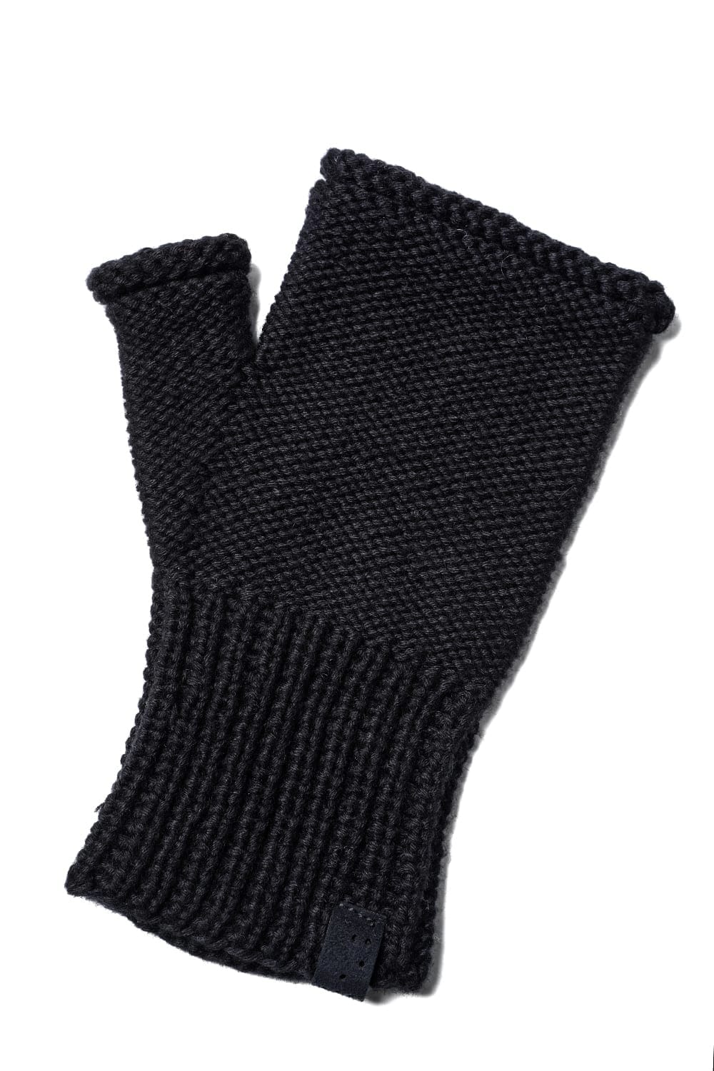 Knit glove cotton / cashmere Black