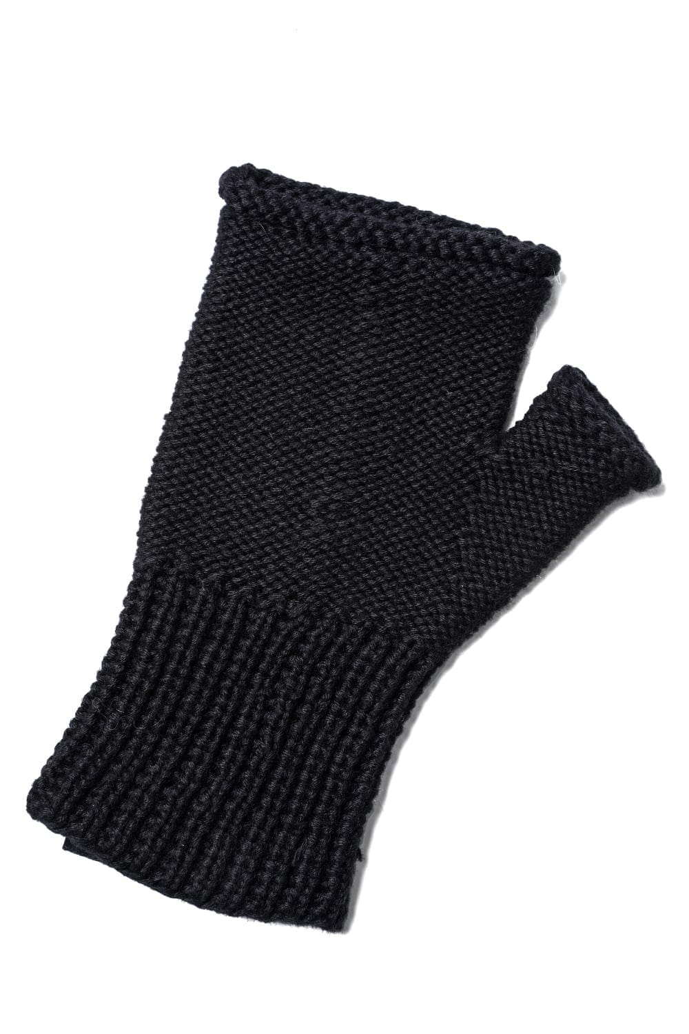 Knit glove cotton / cashmere Black