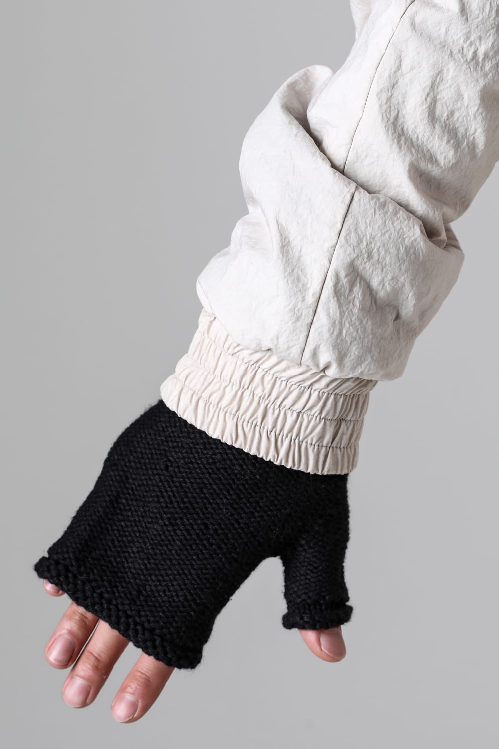 Knit glove cotton / cashmere Black