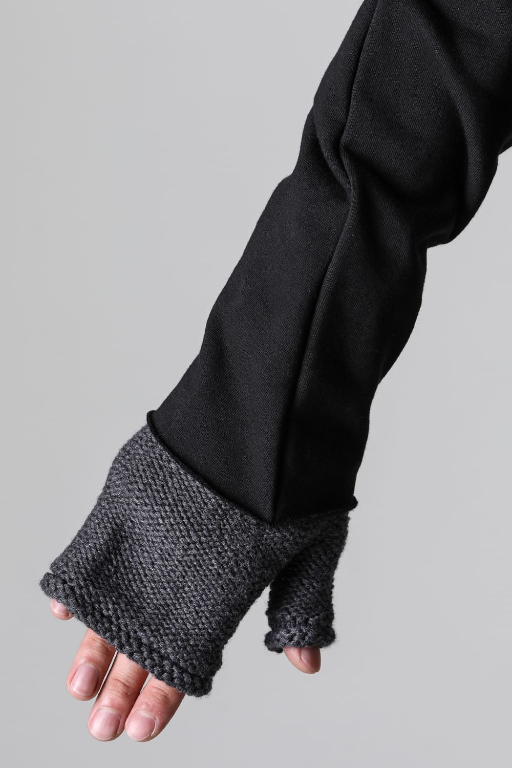 Knit glove cotton / cashmere Charcoal