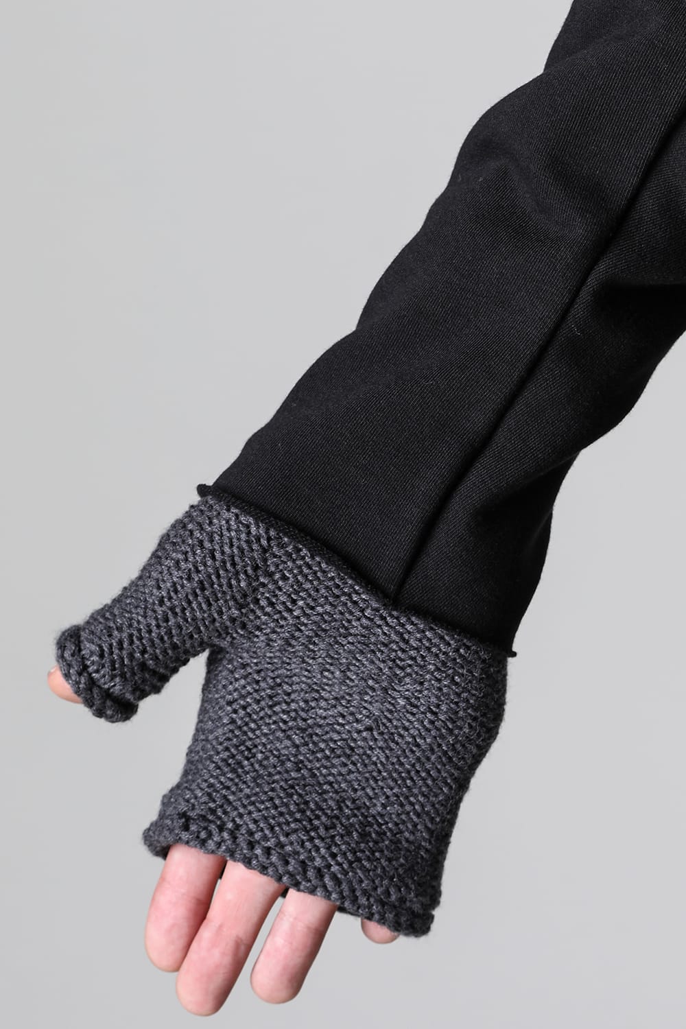 Knit glove cotton / cashmere Charcoal