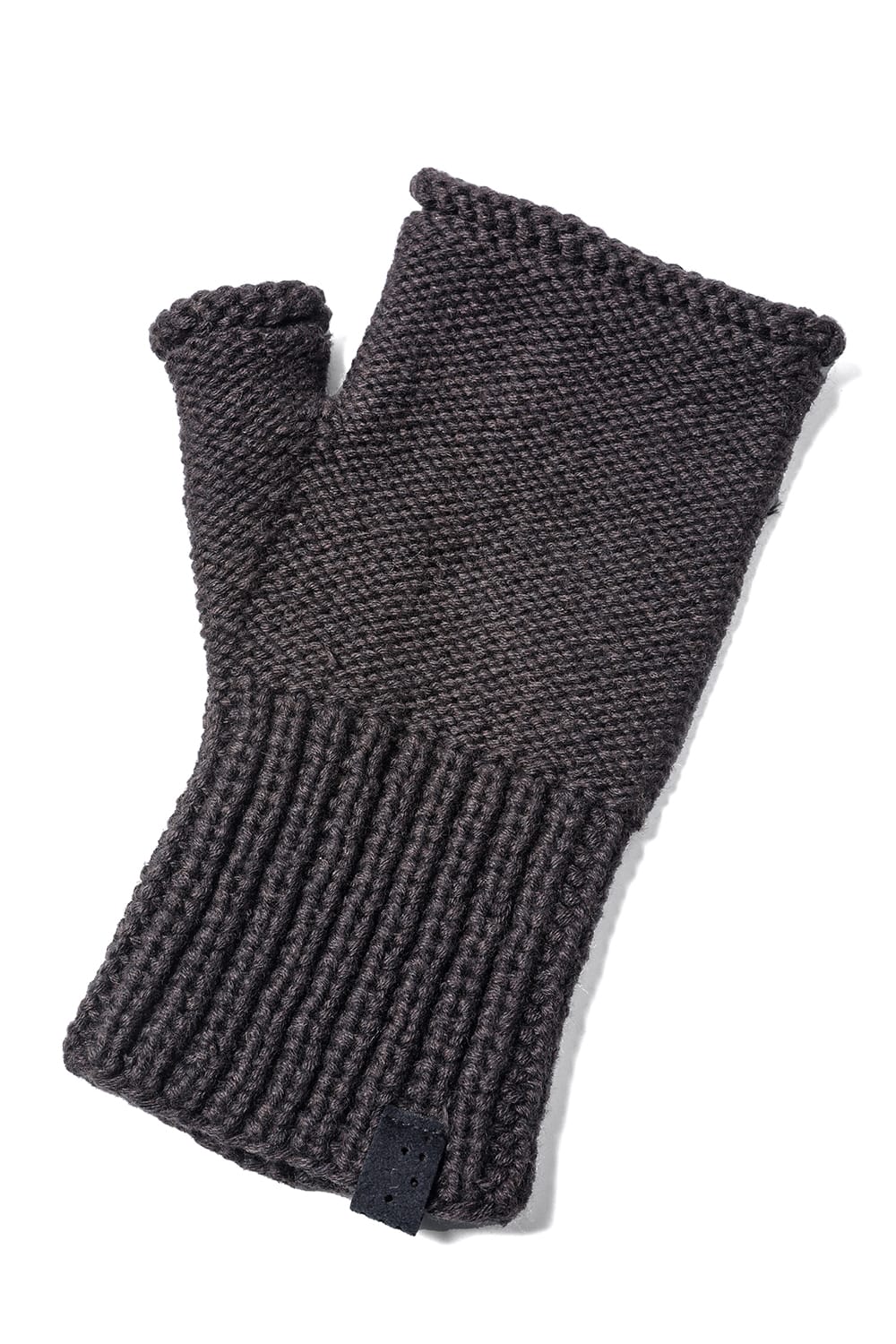 Knit glove cotton / cashmere Chocolate
