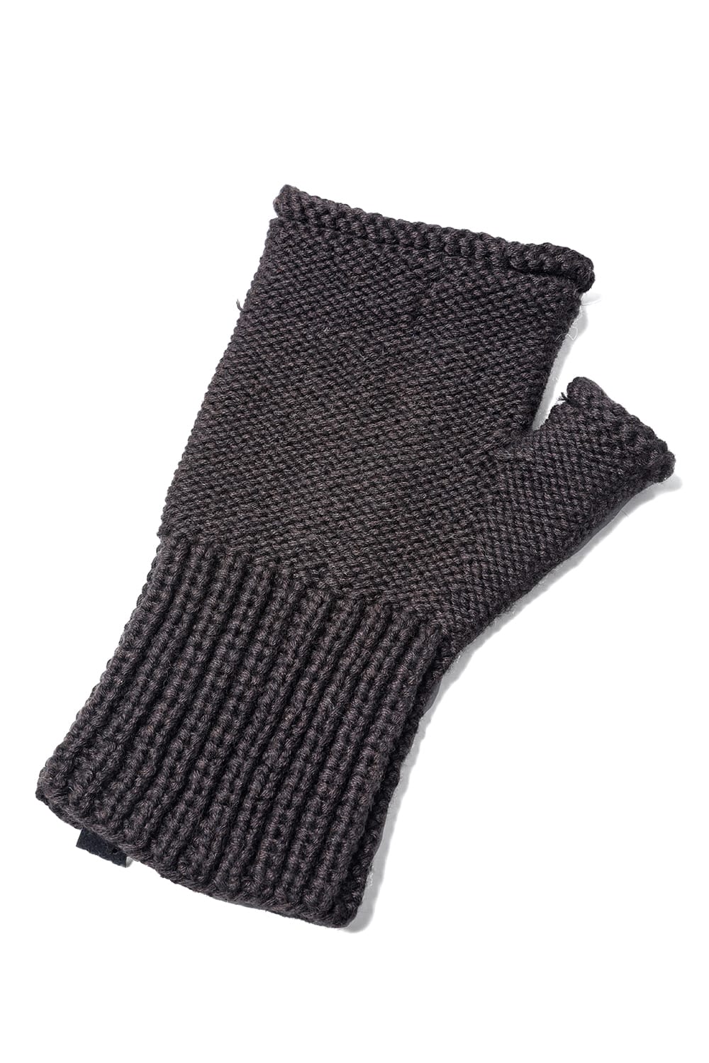 Knit glove cotton / cashmere Chocolate