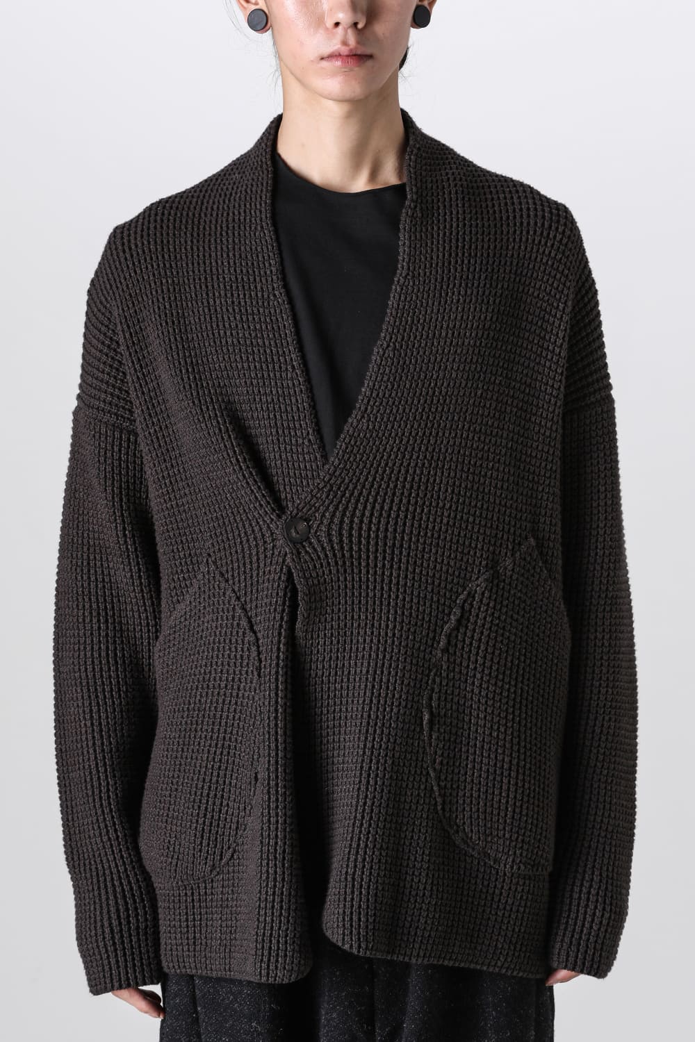 Knit cardigan cotton / cashmere Chocolate