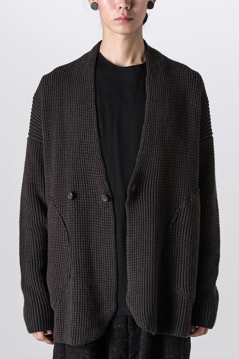 Knit cardigan cotton / cashmere Chocolate