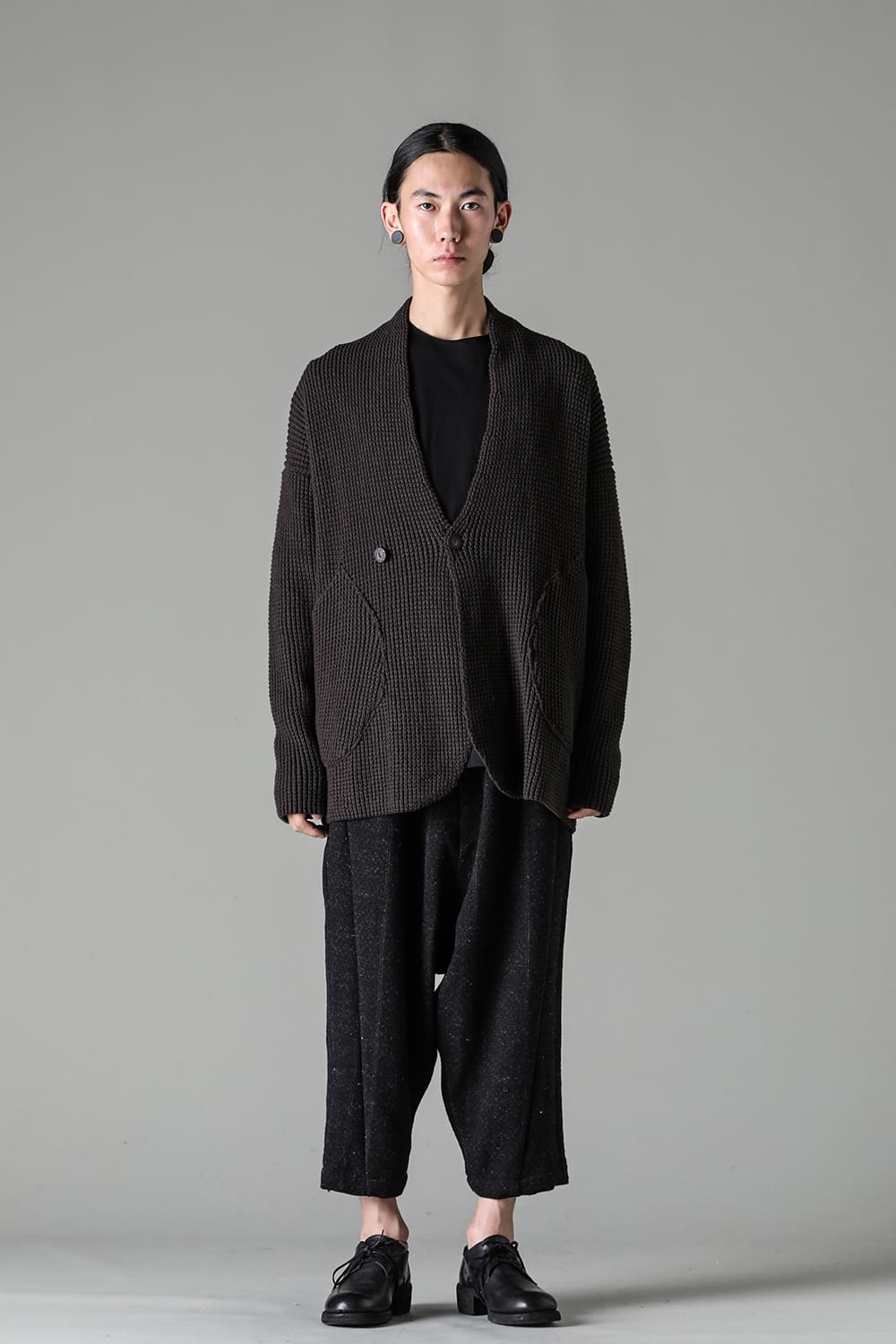 Knit cardigan cotton / cashmere Chocolate