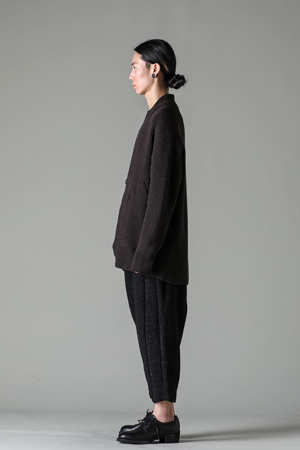 Knit cardigan cotton / cashmere Chocolate