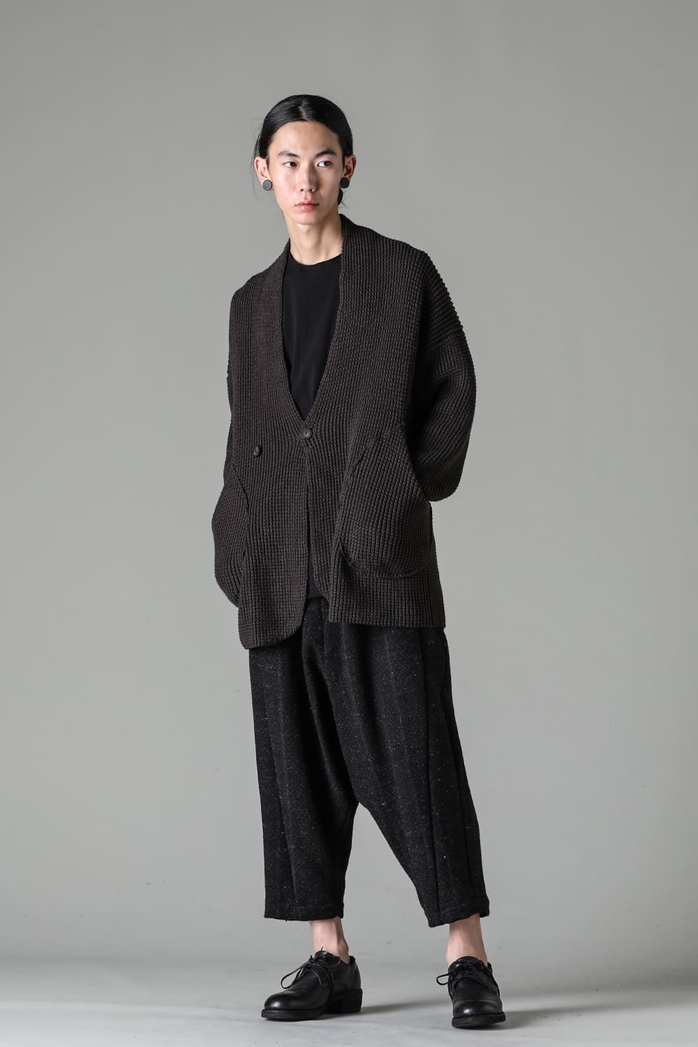 Knit cardigan cotton / cashmere Chocolate