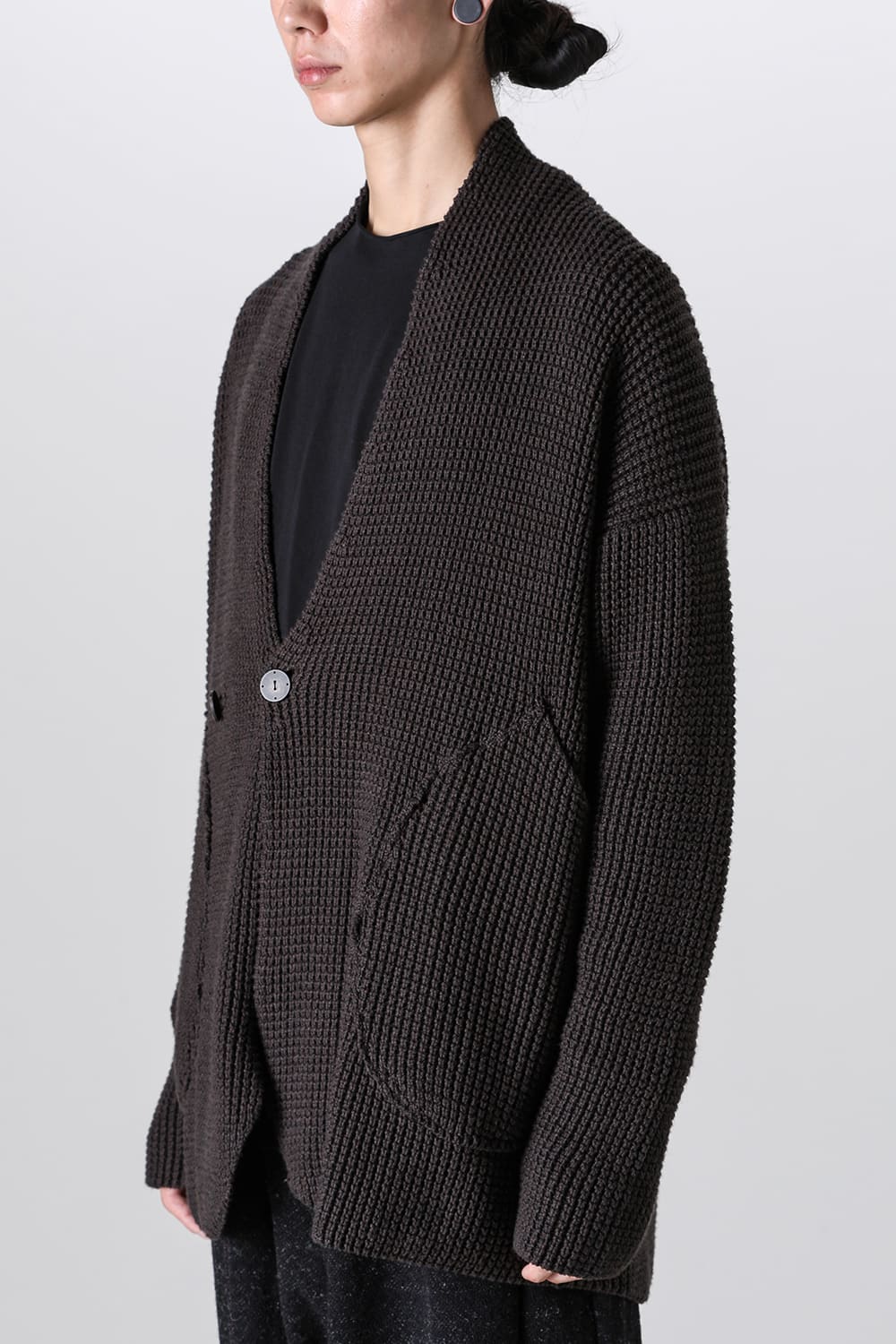 Knit cardigan cotton / cashmere Chocolate