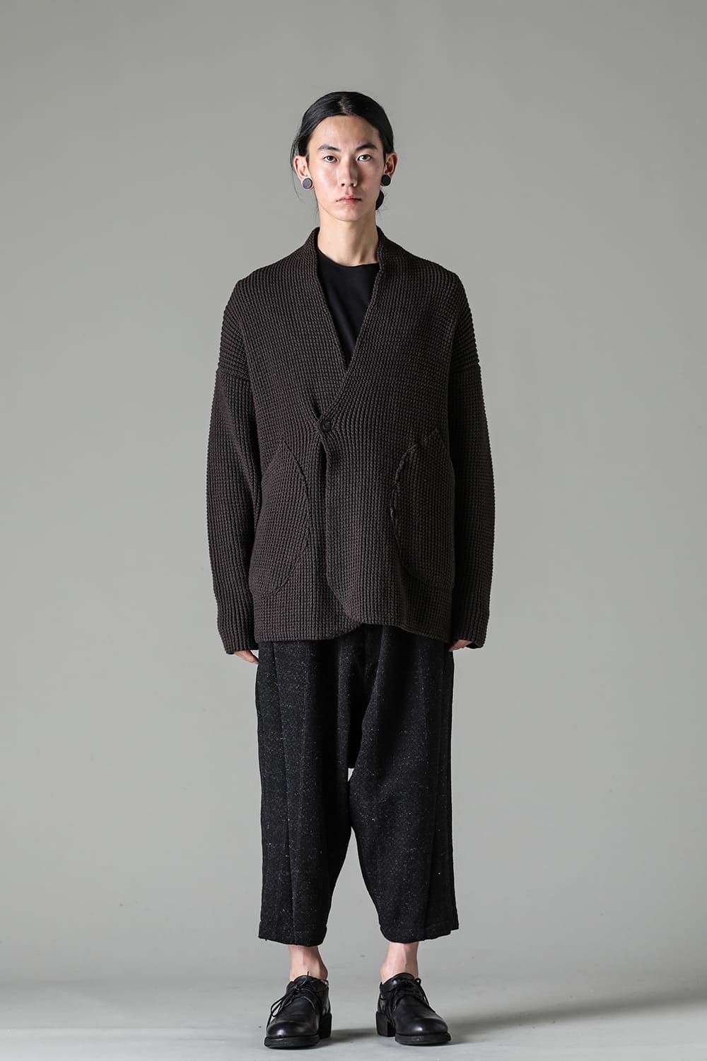 Knit cardigan cotton / cashmere Chocolate