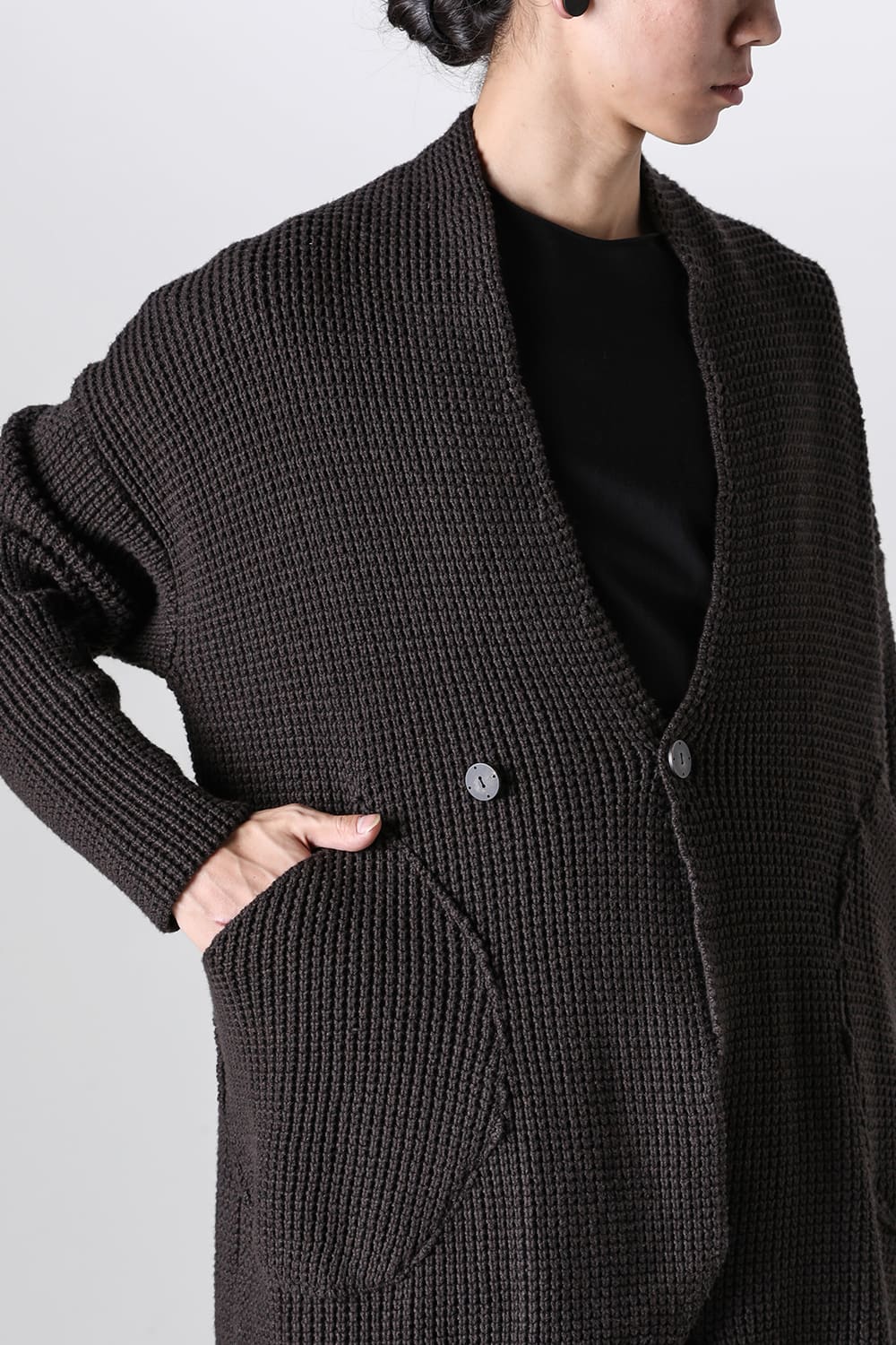 Knit cardigan cotton / cashmere Chocolate