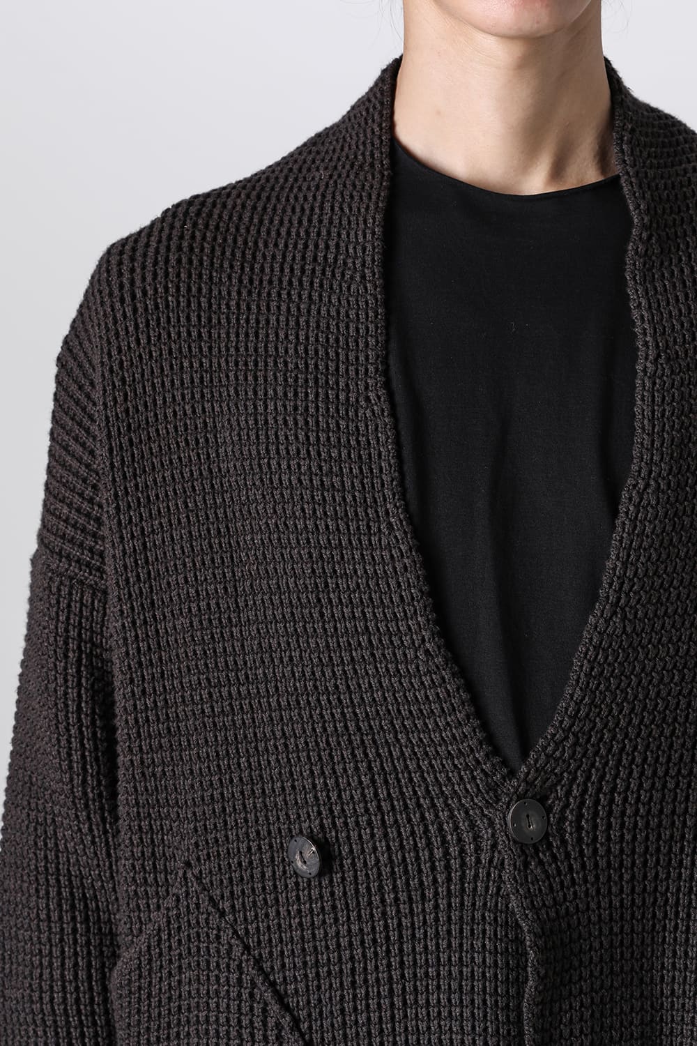 Knit cardigan cotton / cashmere Chocolate