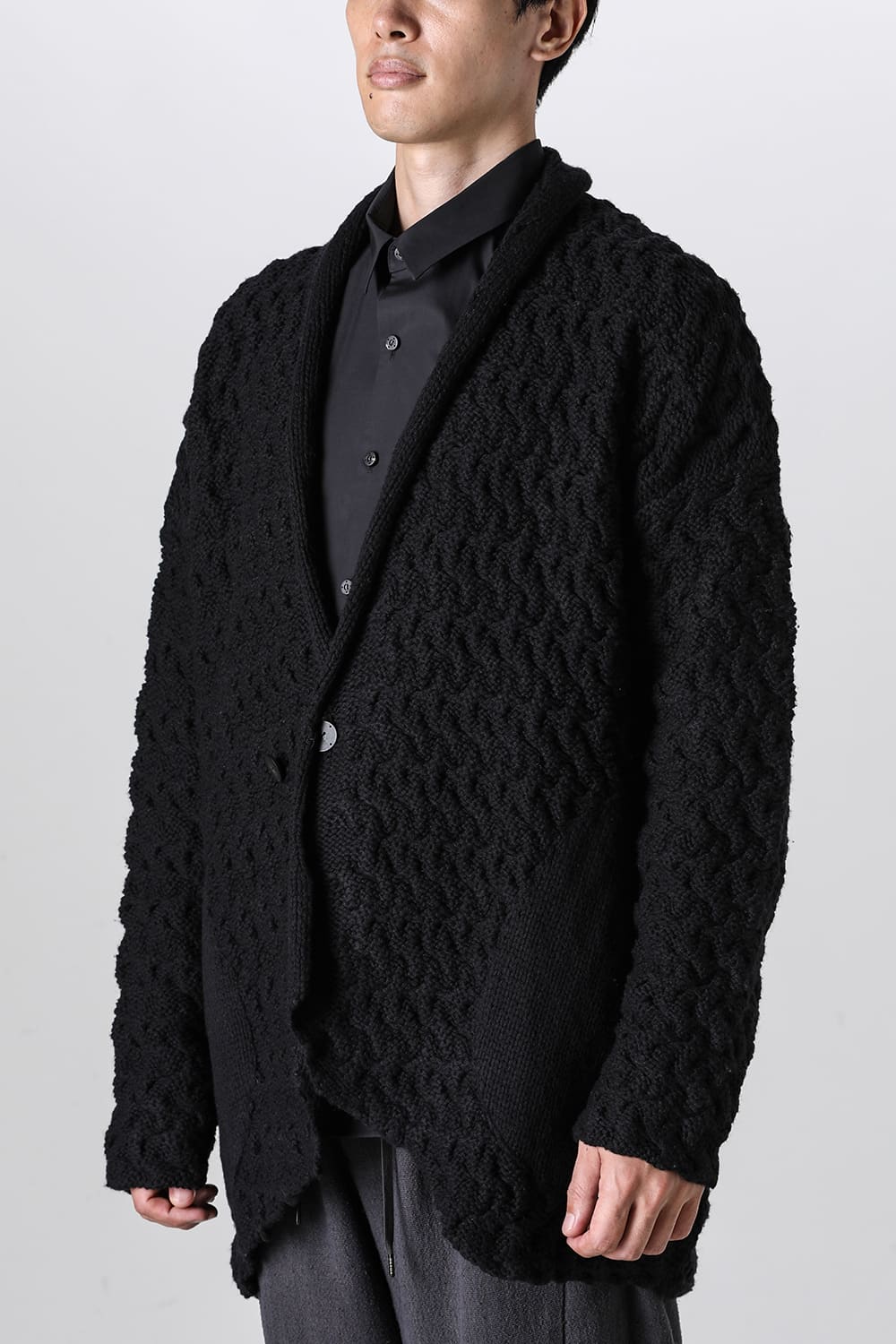 Hand made knit wool Black