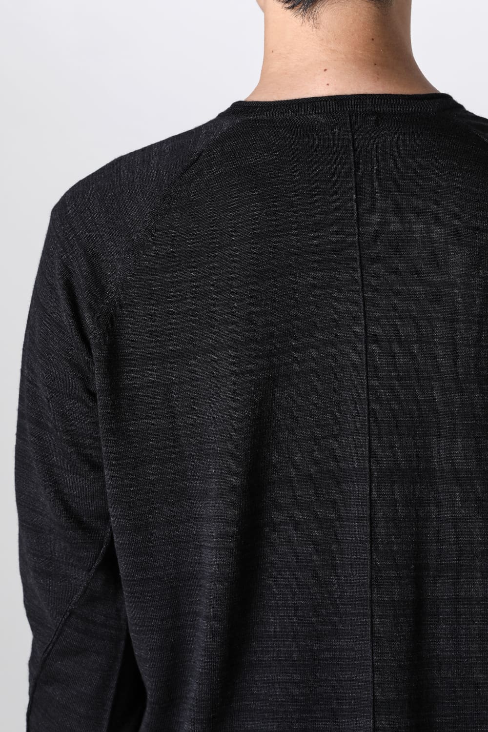 Knit long sleeve linen / wool Merange Black