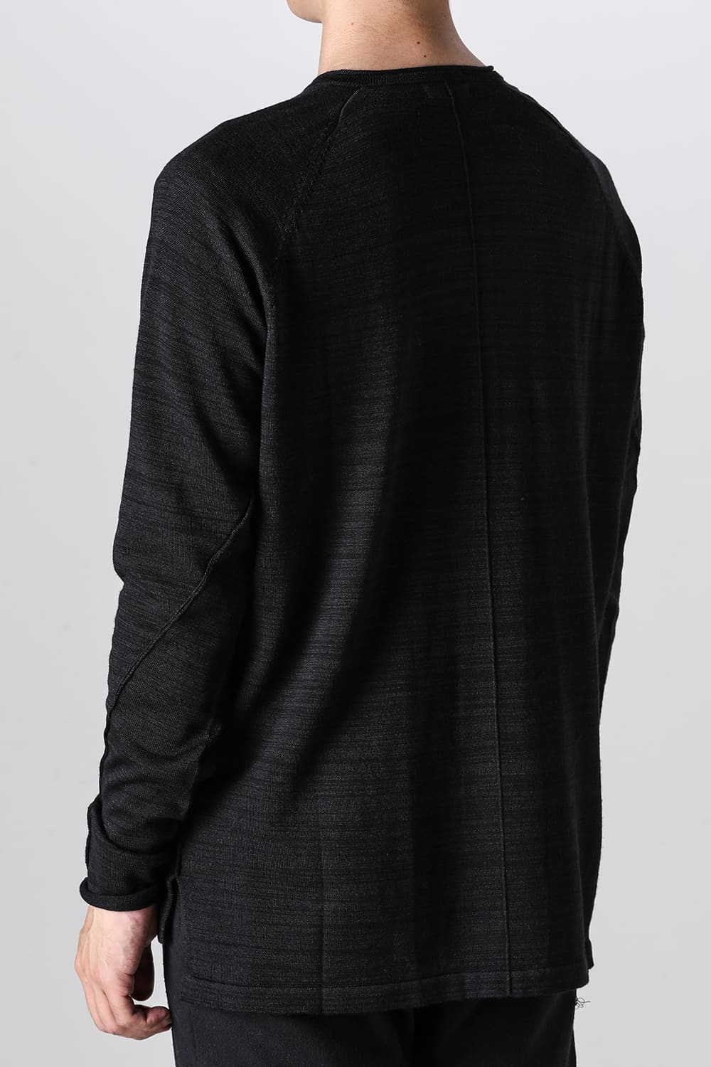 Knit long sleeve linen / wool Merange Black