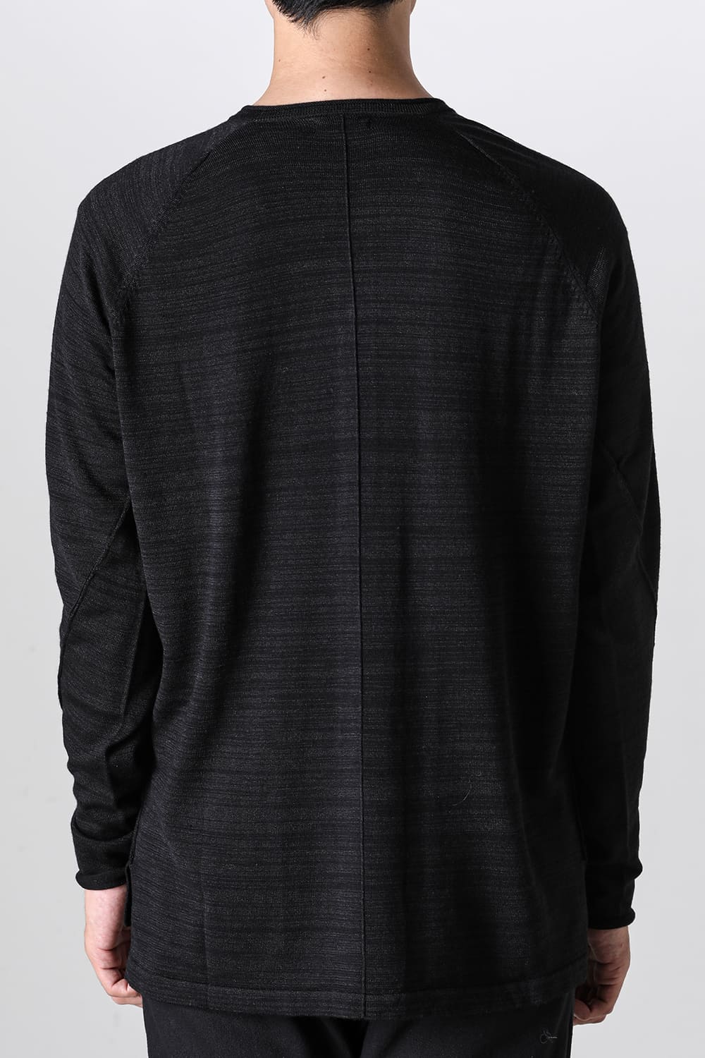 Knit long sleeve linen / wool Merange Black