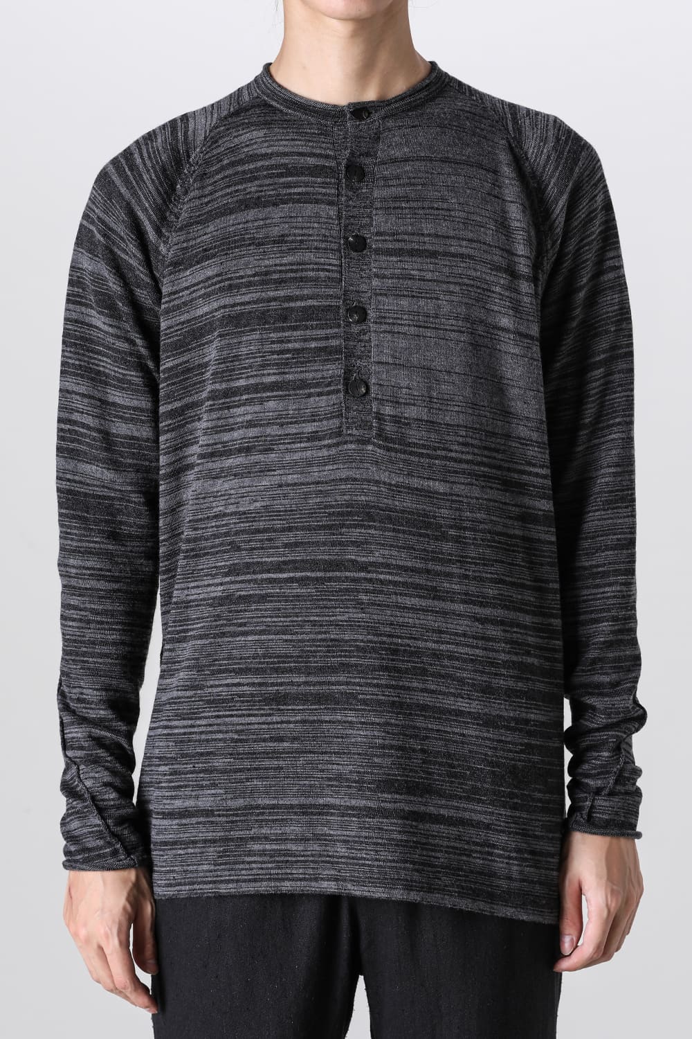 Knit long sleeve linen / wool Merange Gray