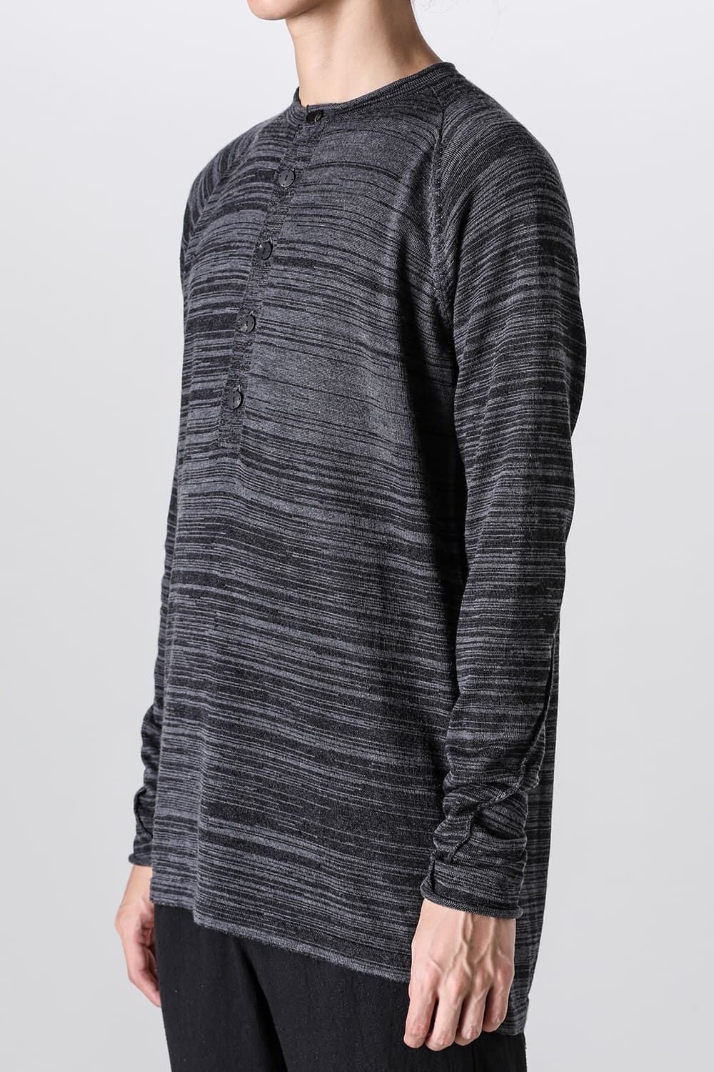 Knit long sleeve linen / wool Merange Gray