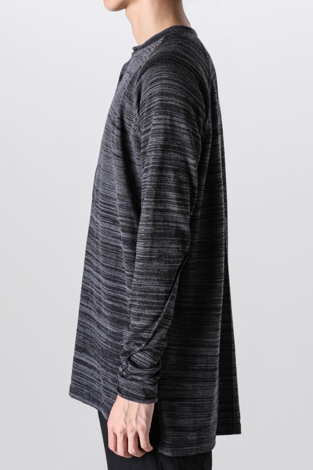 Knit long sleeve linen / wool Merange Gray