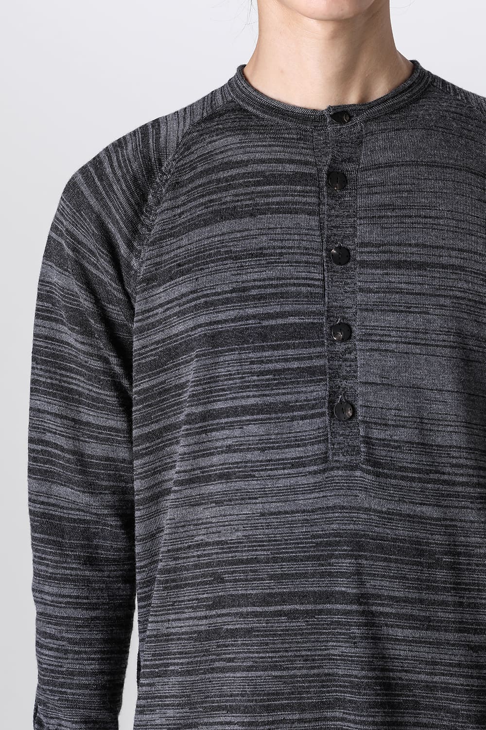 Knit long sleeve linen / wool Merange Gray