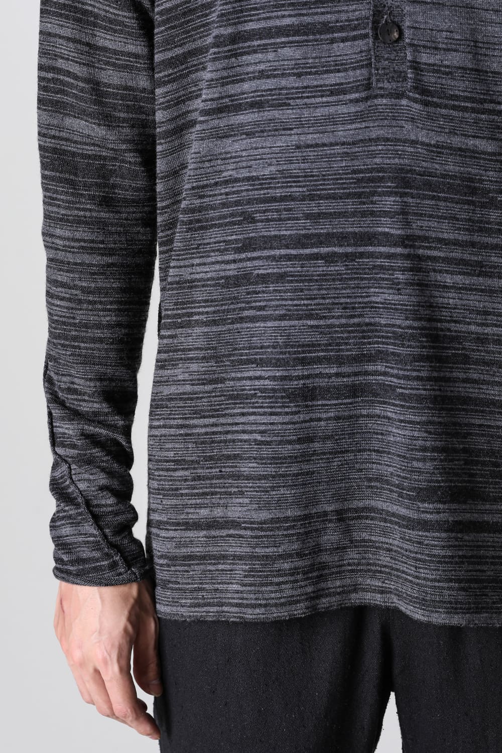Knit long sleeve linen / wool Merange Gray