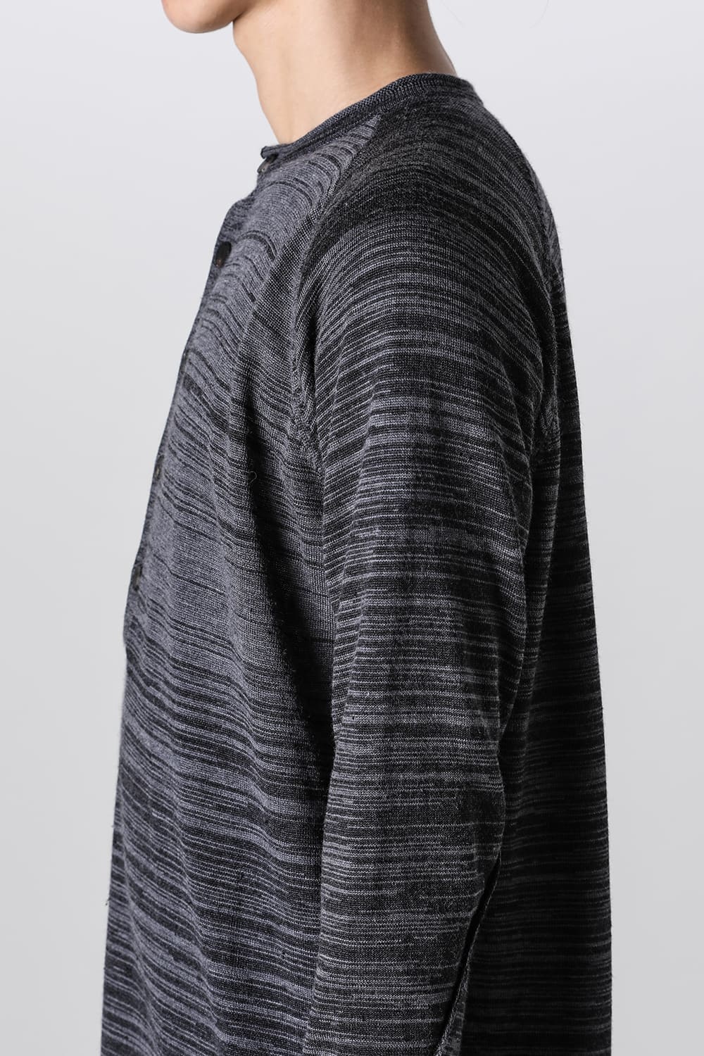 Knit long sleeve linen / wool Merange Gray