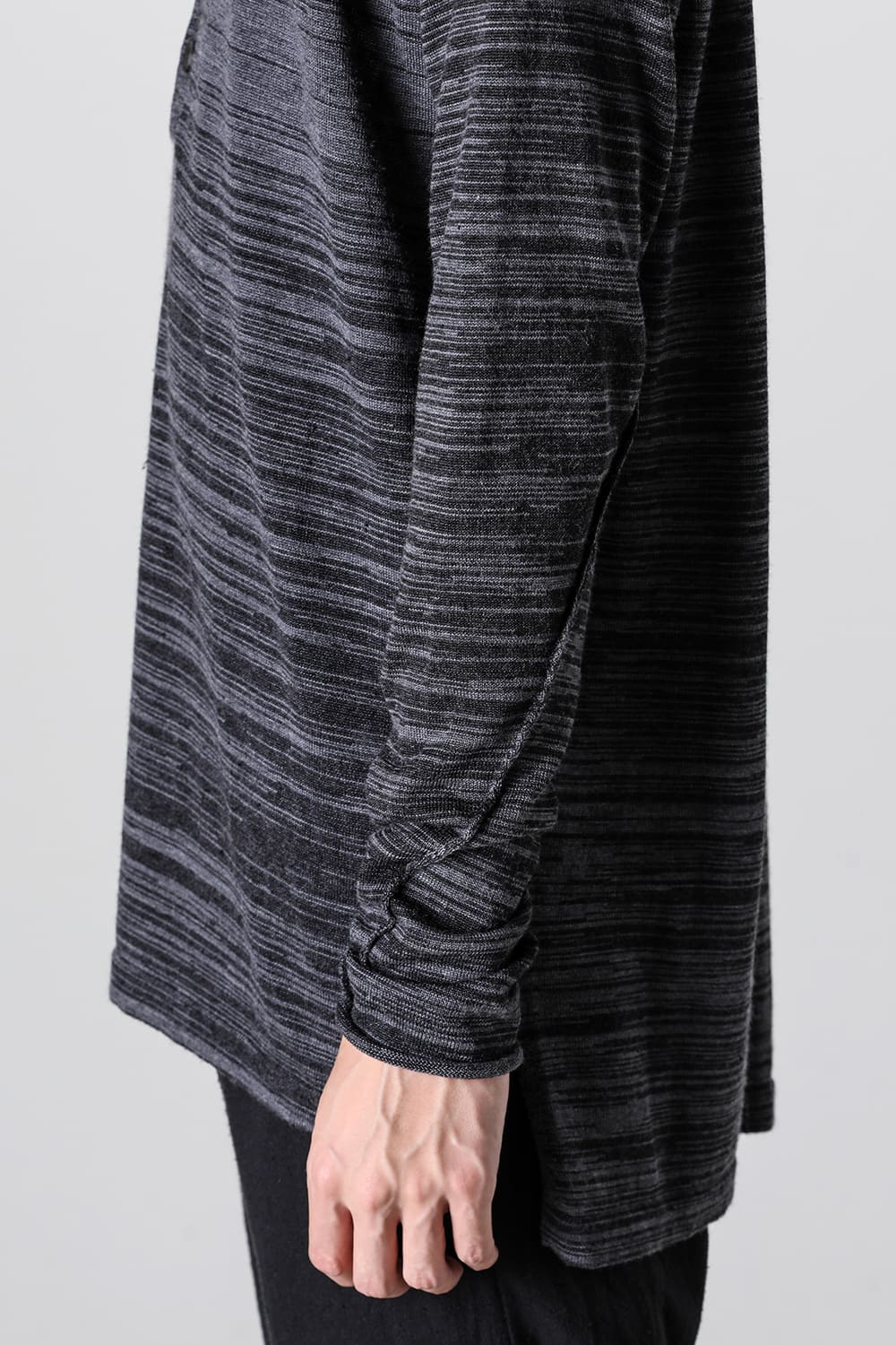 Knit long sleeve linen / wool Merange Gray