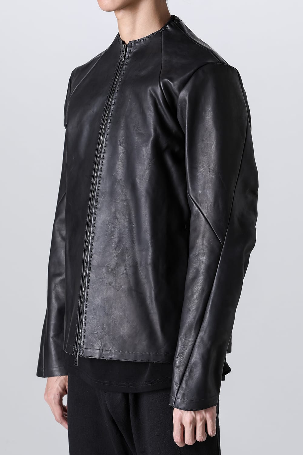 Leather  jacket  calf / silk   bonded