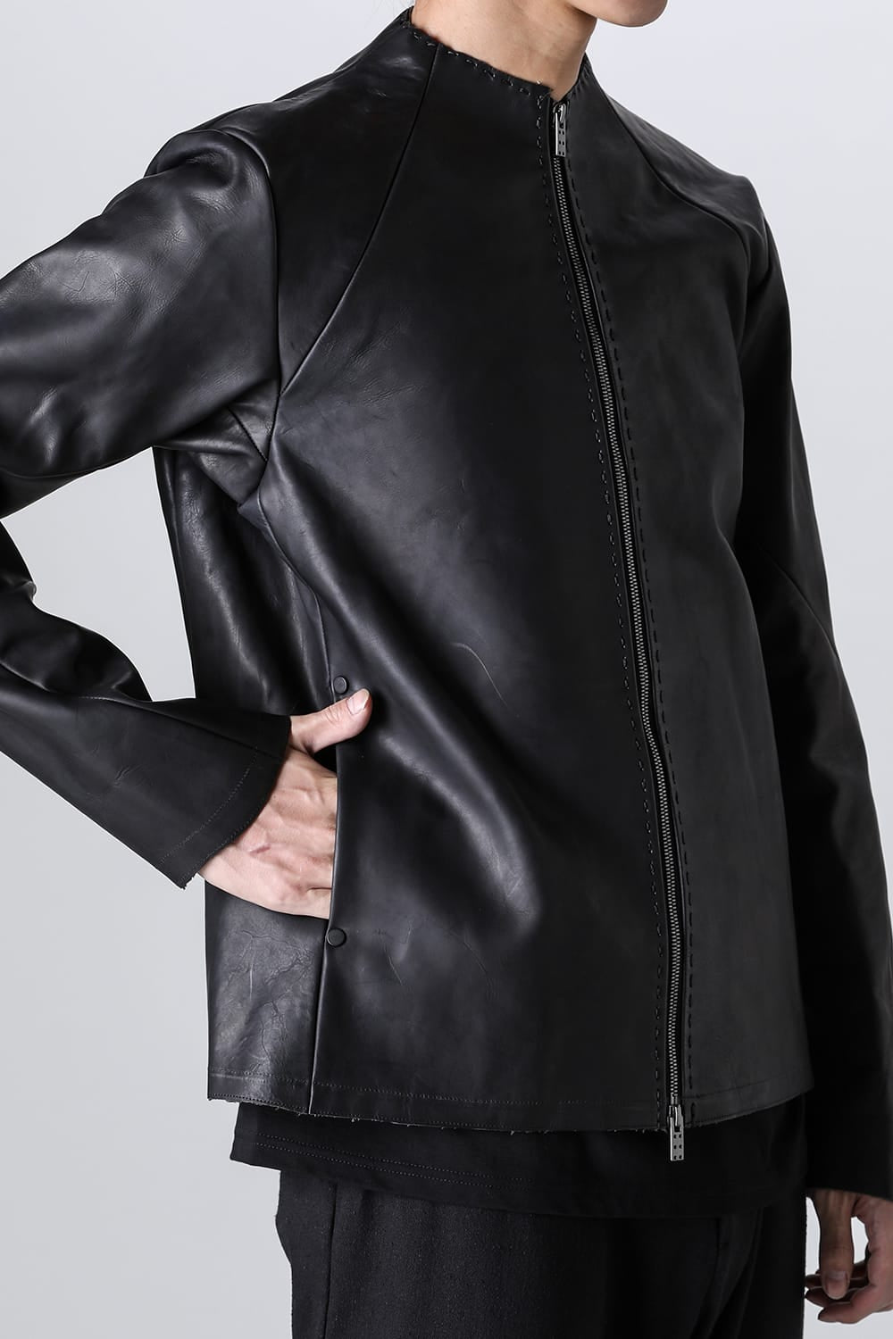 Leather  jacket  calf / silk   bonded