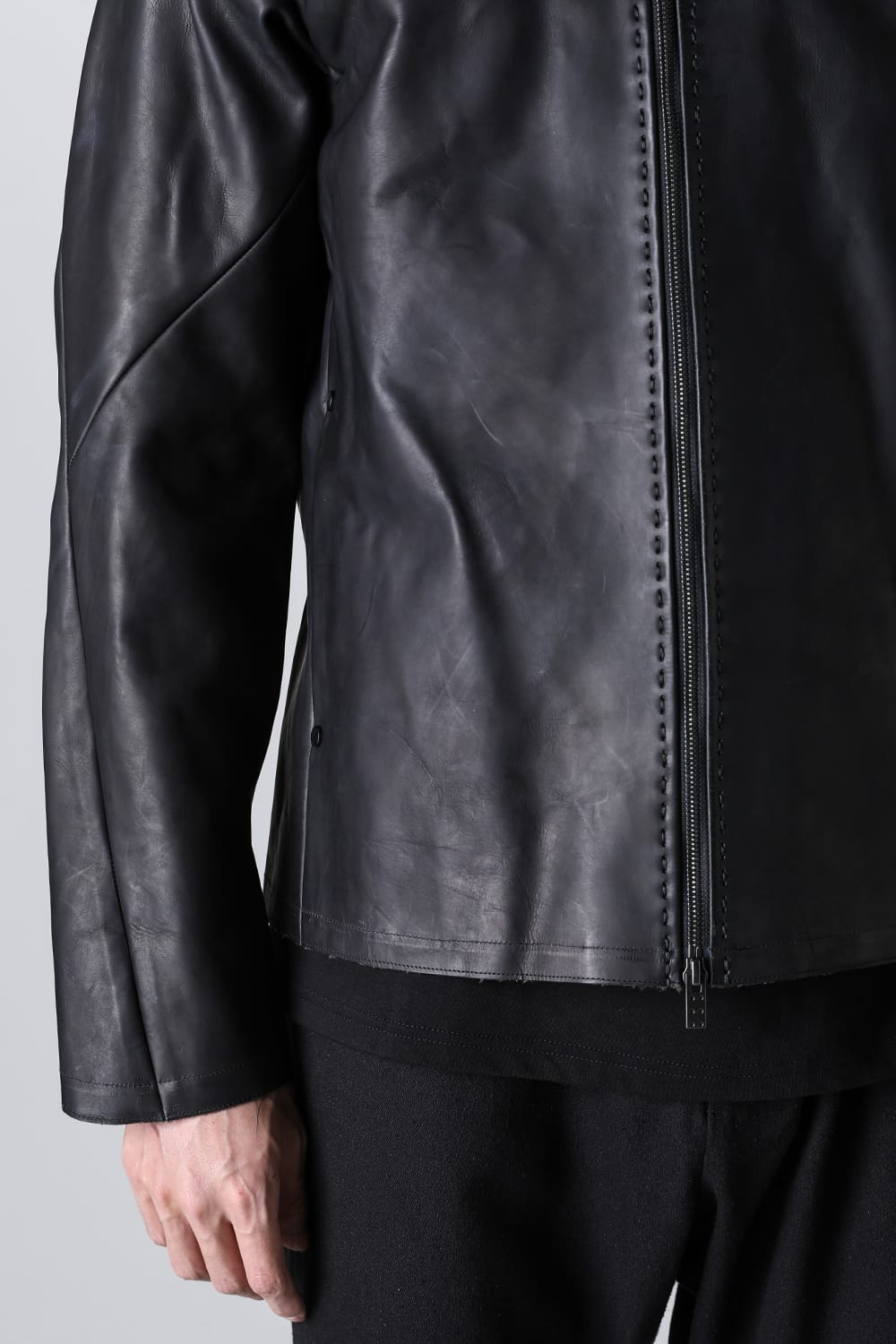 Leather  jacket  calf / silk   bonded