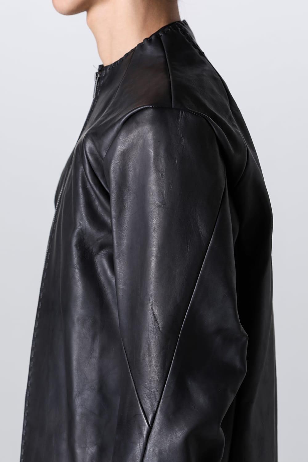 Leather  jacket  calf / silk   bonded