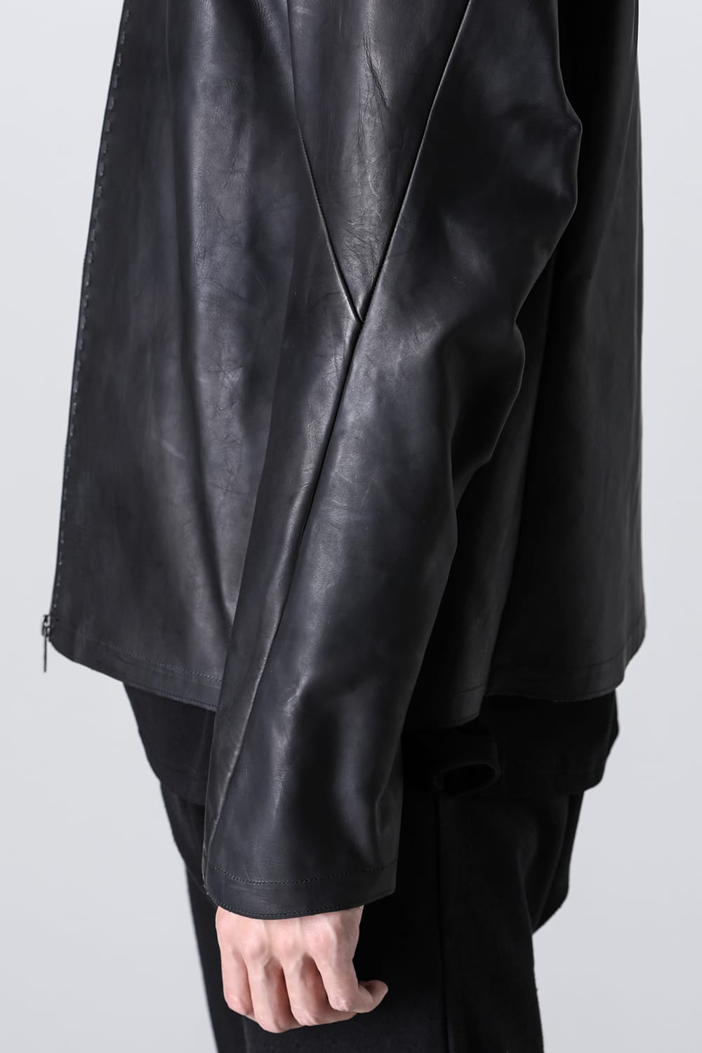Leather  jacket  calf / silk   bonded